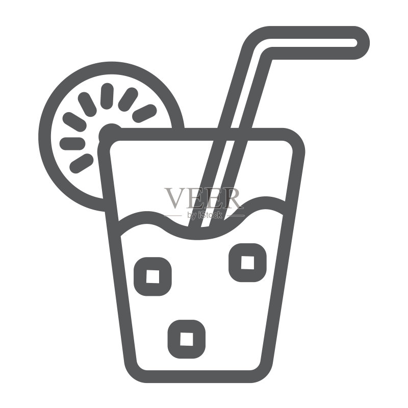 柠檬水线条图标图标素材