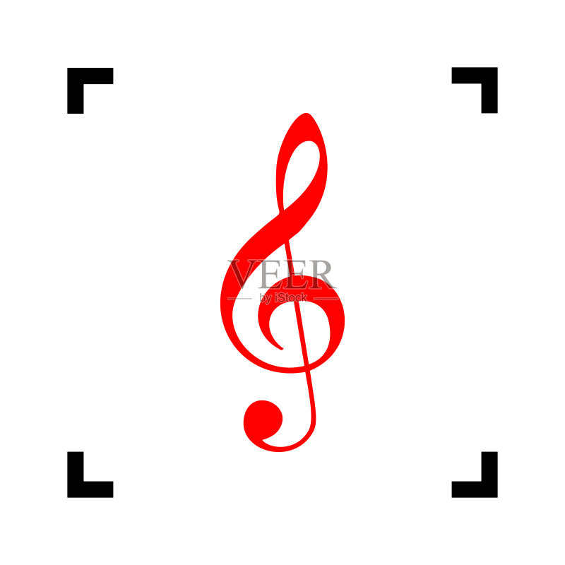 音乐小提琴高音谱号图标素材