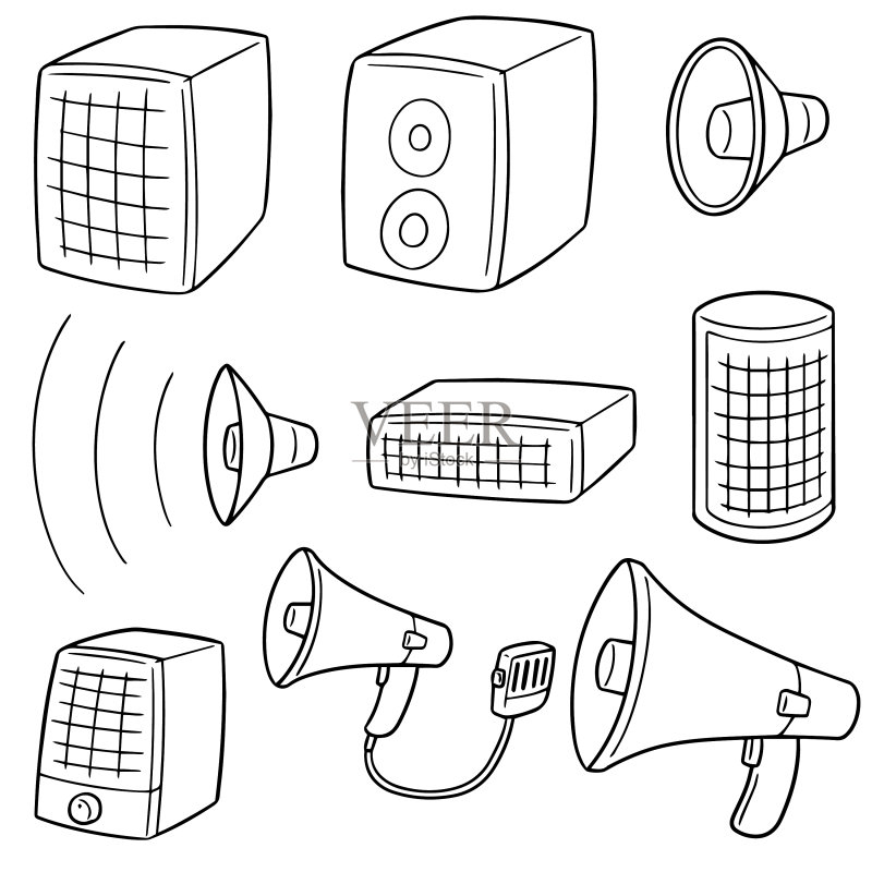 扬声器套装图标素材