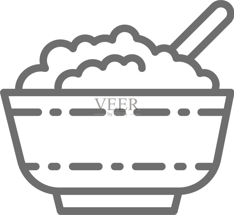 碗装农家奶酪线性图标图标素材
