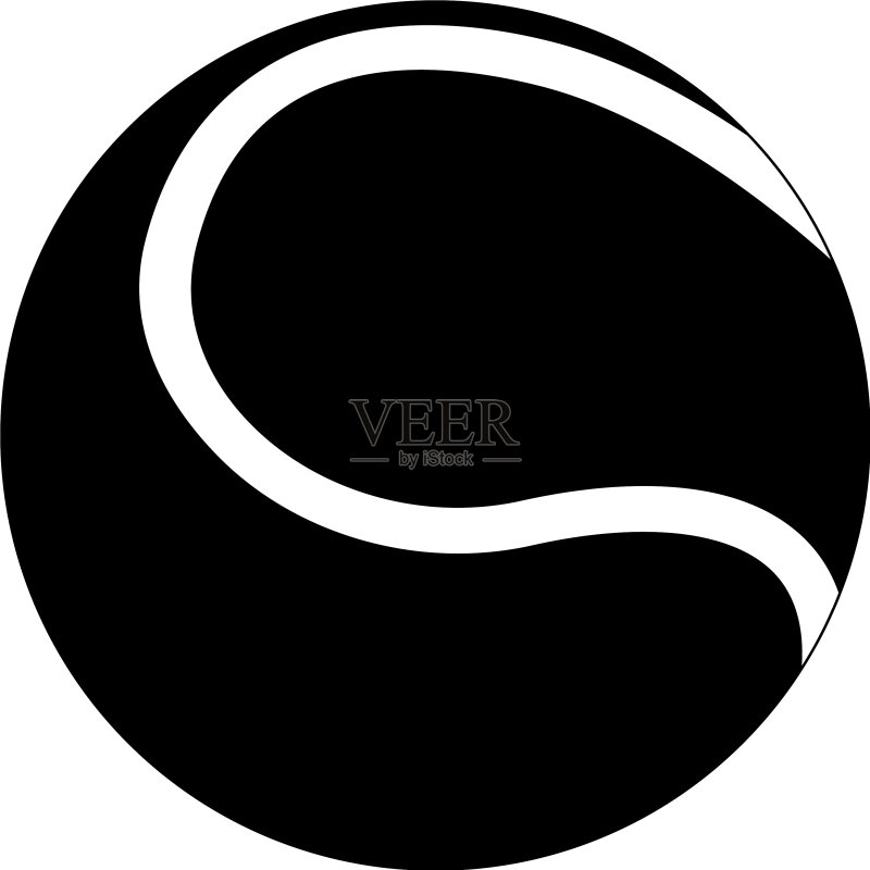 黑色扁平网球图标图标素材