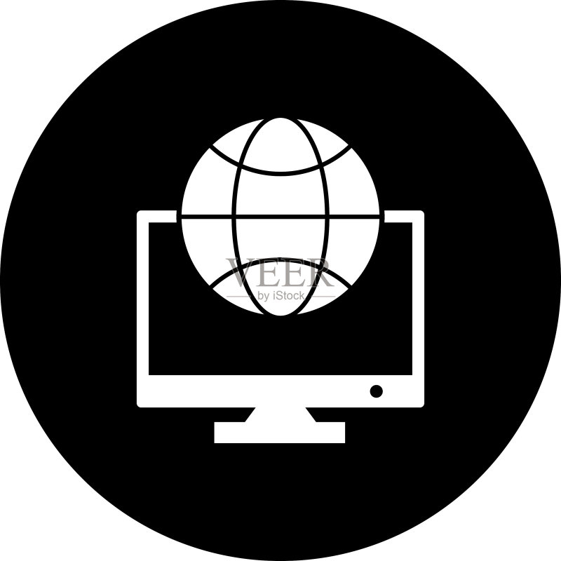 地球互联网网络在线显示器图标图标素材
