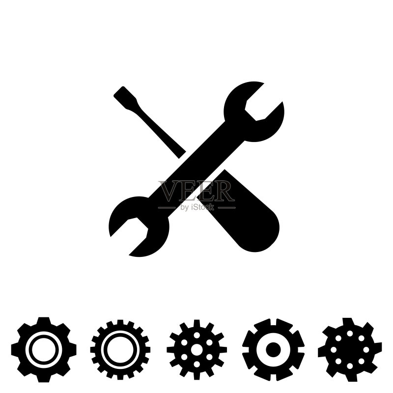 带扳手的维修工具图标图标素材