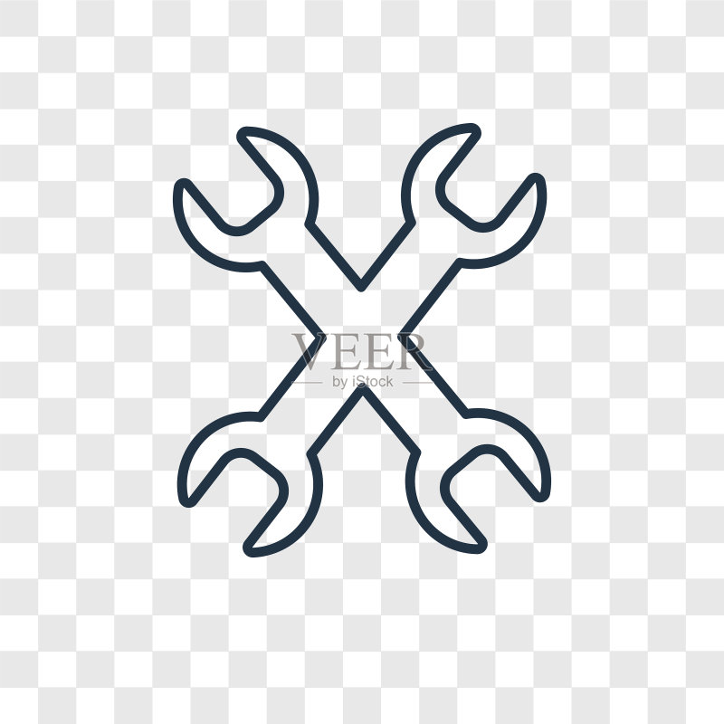扳手概念线性图标图标素材