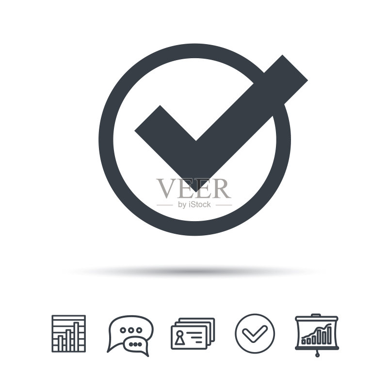 勾选图标,检查或确认标志图标素材