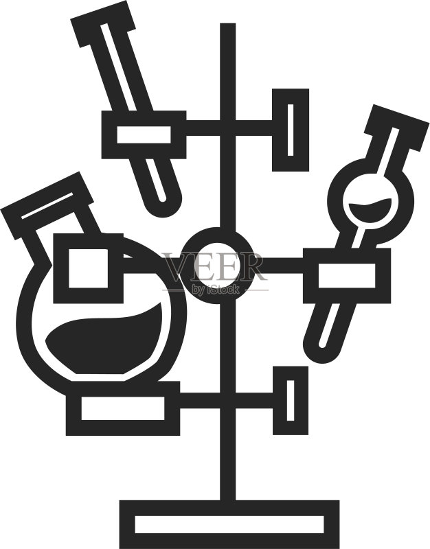 化学烧瓶支架图标,简约风格图标素材