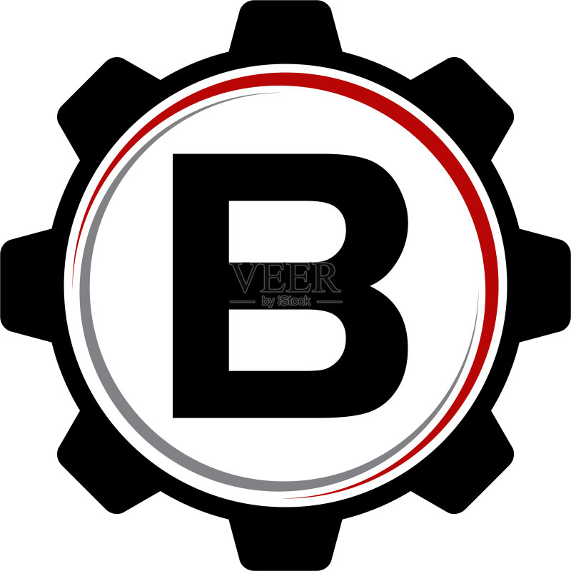 齿轮解决方案Logo字母B图标素材