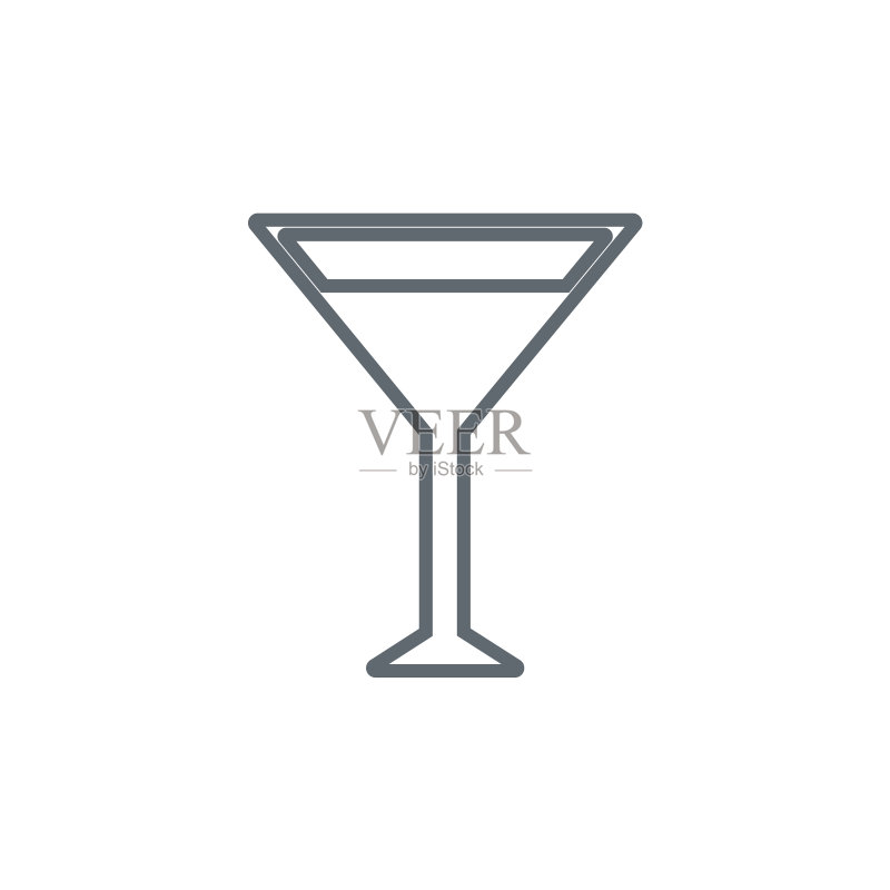 马提尼伏特加鸡尾酒杯标志图标素材