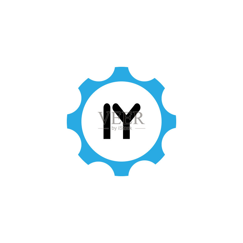 IY首字母logo模板设计图标素材