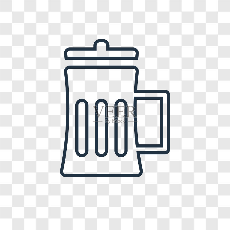 啤酒杯线性概念图标图标素材