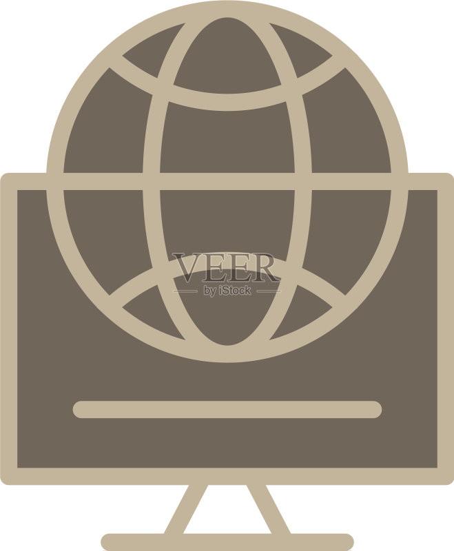 地球互联网网络在线显示器图标图标素材