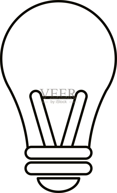 灯泡创意智能照明轮廓图标素材