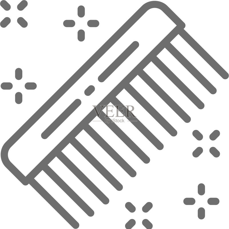 美发梳子理发刷工具线条图标图标素材