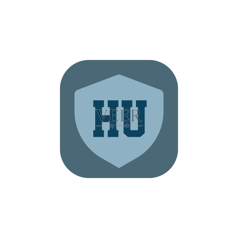 首字母logo HU模板设计图标素材