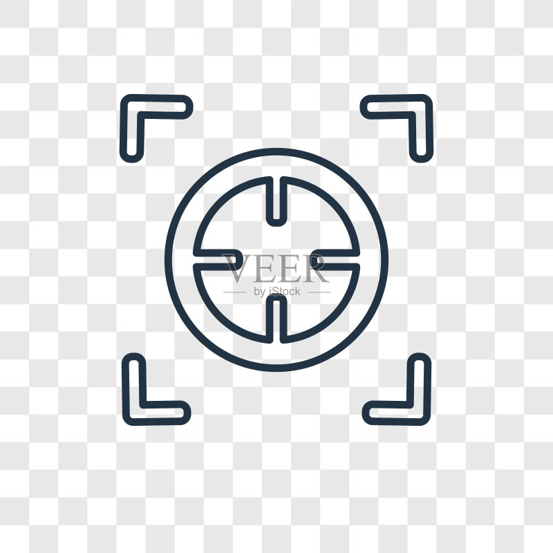 隔离在透明背景上的专注概念线性图标图标素材