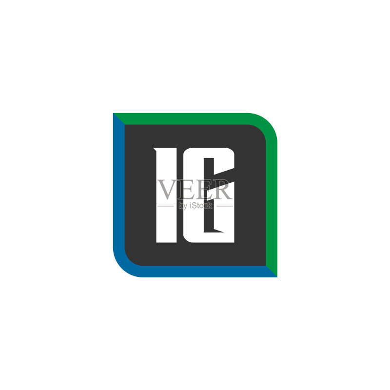 IG首字母标志设计模板图标素材
