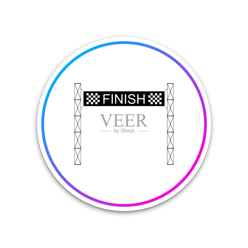 白色背景上的终点线缎带图标图标素材
