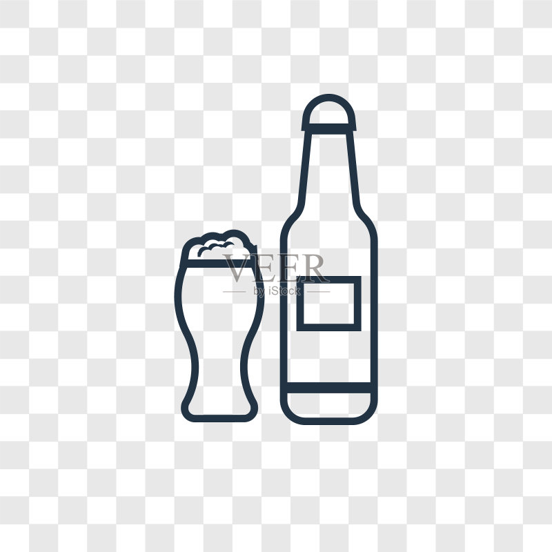 一杯啤酒线性概念图标图标素材