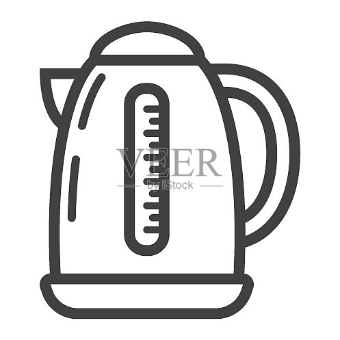 厨房电器电热水壶线条图标图标素材