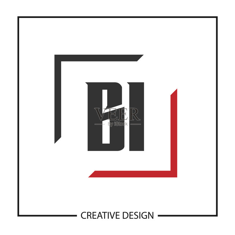 首字母BI logo模板设计图标素材