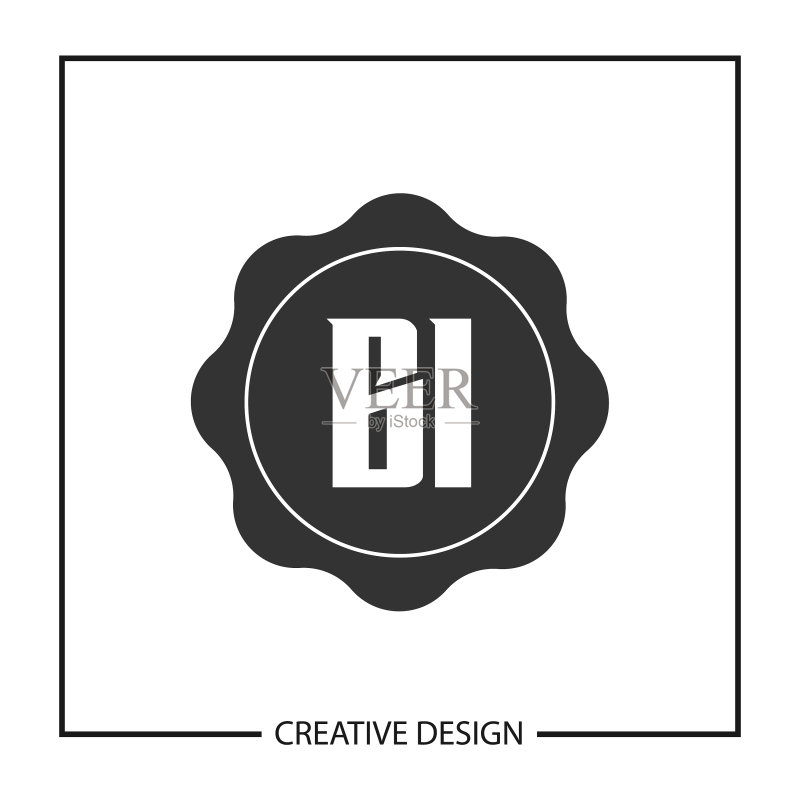 首字母BI logo模板设计图标素材