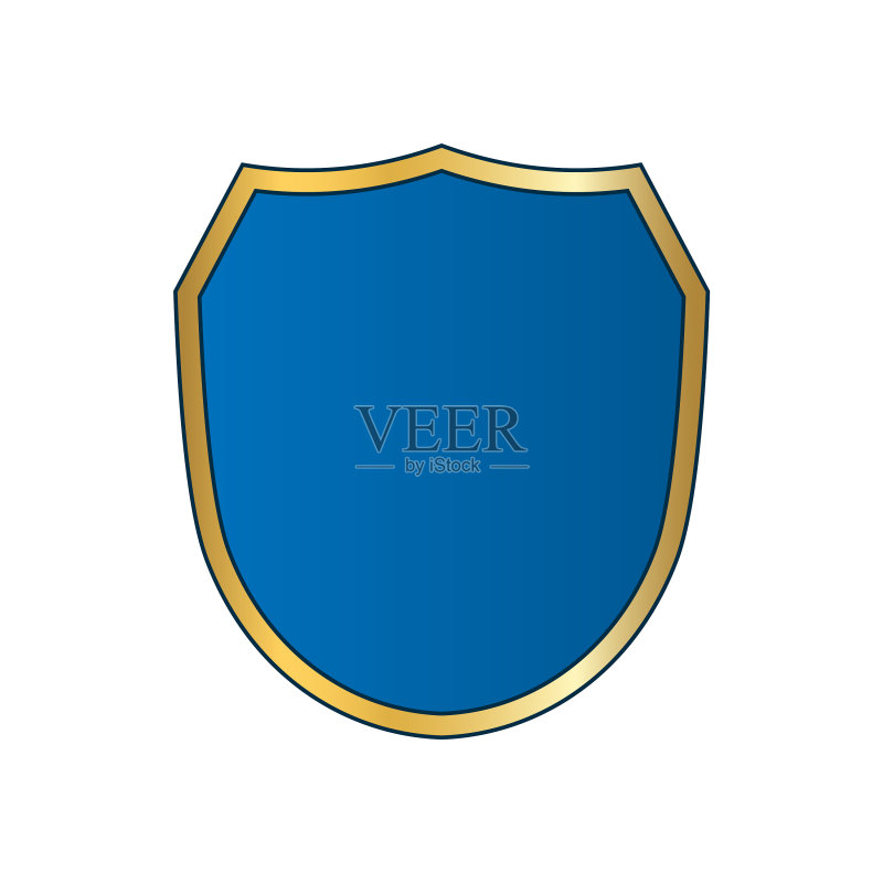 金蓝色盾牌形状图标Logo图标素材