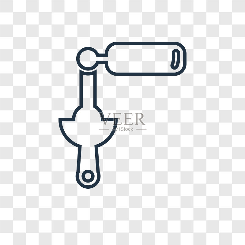 透明背景上的毛笔线性图标概念图标素材