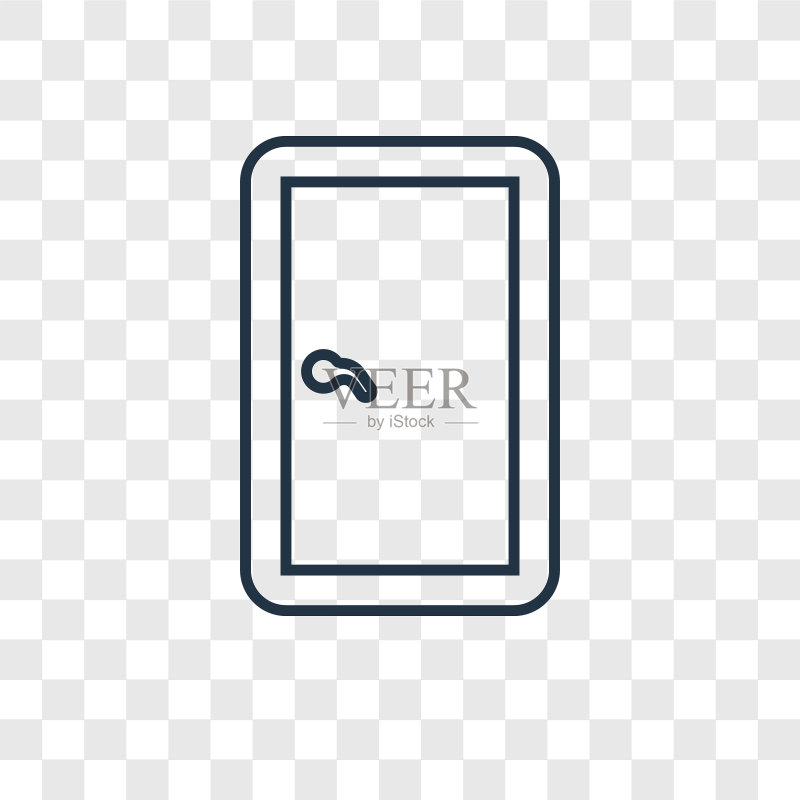透明背景上的门概念线性图标图标素材