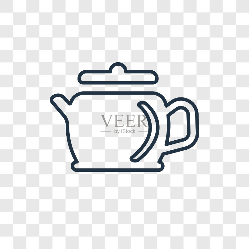 茶壶概念线性图标图标素材