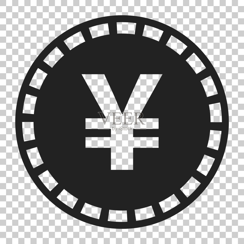 扁平风格的日元货币图标图标素材