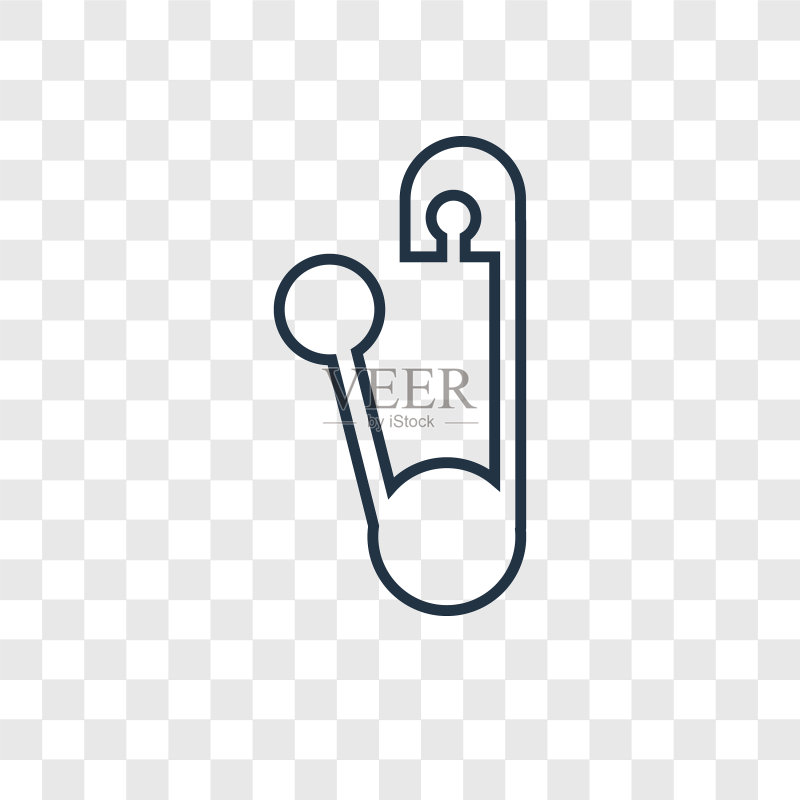 安全别针概念线性图标图标素材