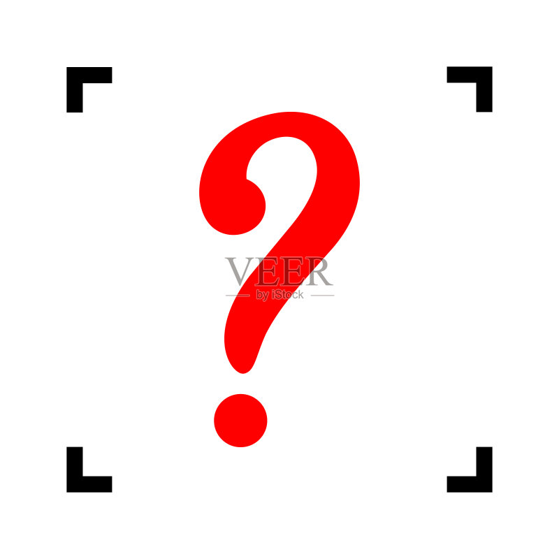 黑色背景中的红色问号图标图标素材