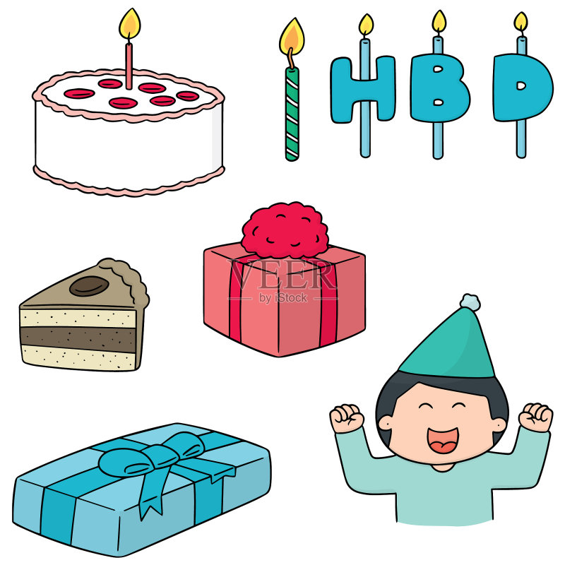 生日快乐套装图标素材