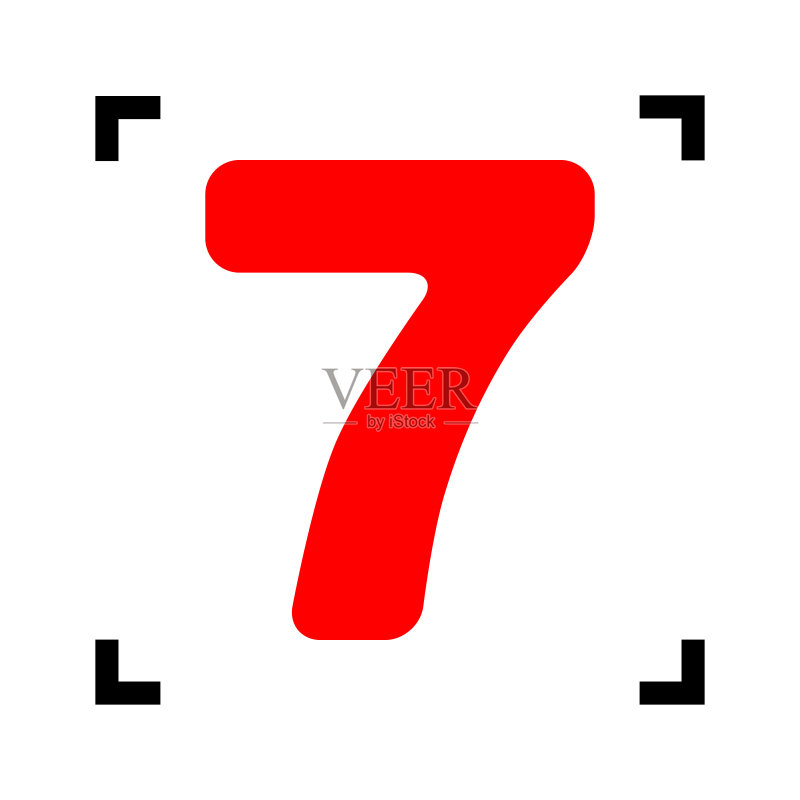 红色数字7标志设计模板元素图标素材