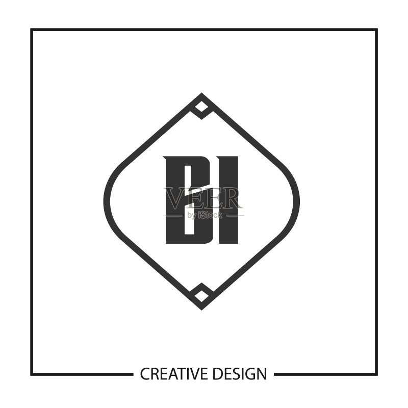 首字母BI logo模板设计图标素材