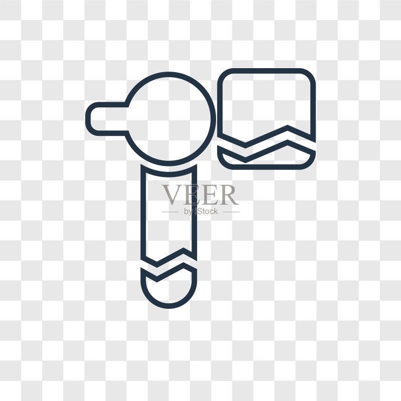 锤子概念线性图标,隔离设计图标素材
