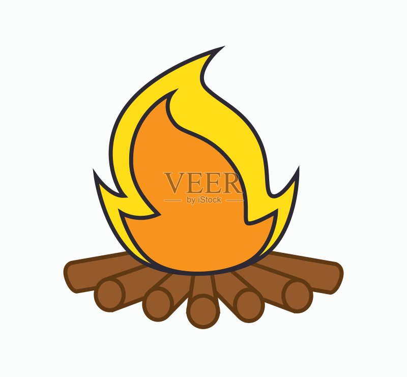 篝火露营孤立图标图标素材