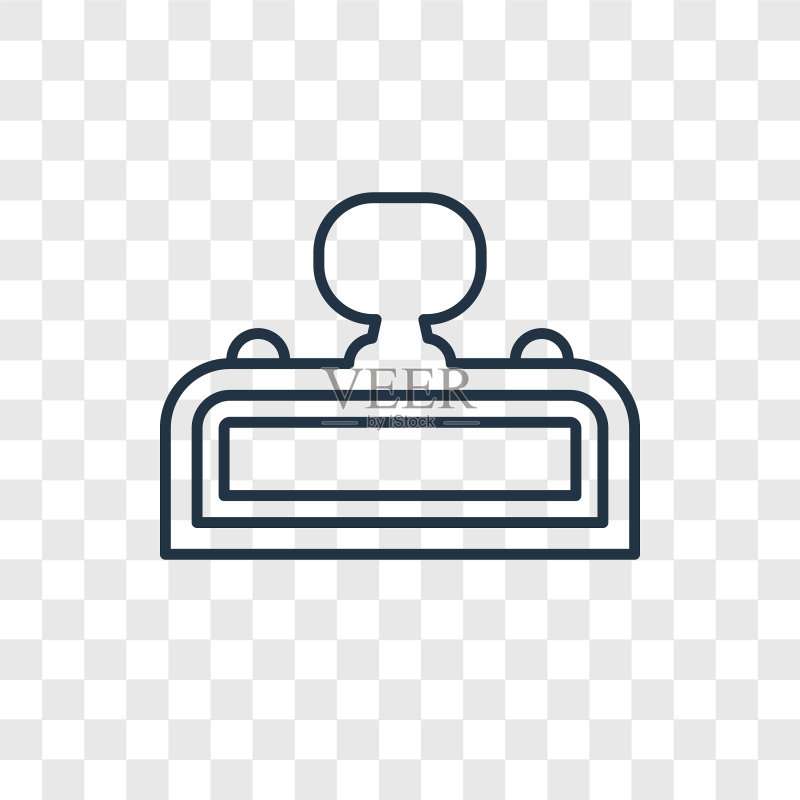 办公桌概念线性图标,隔离在透明背景上图标素材