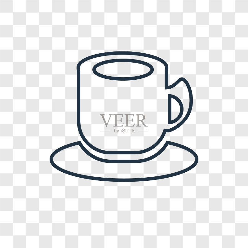 茶杯概念线性图标图标素材