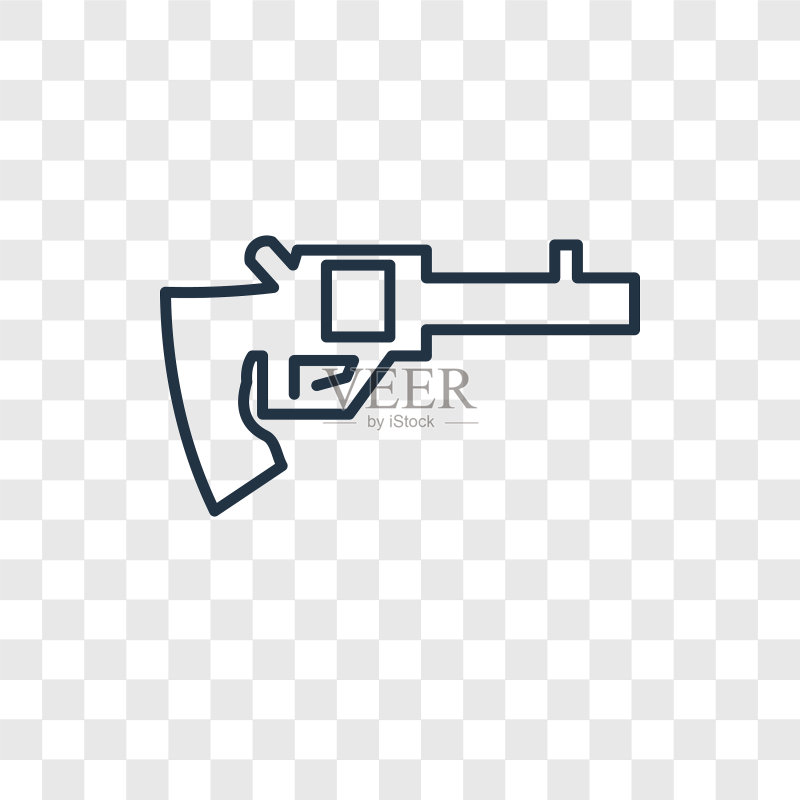 线性左轮手枪概念图标图标素材