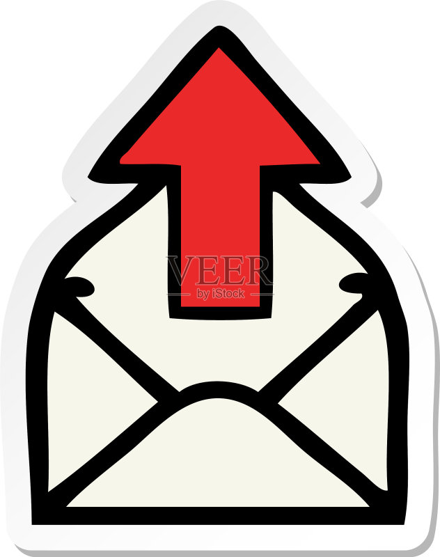 可爱卡通电子邮件标志贴纸图标素材