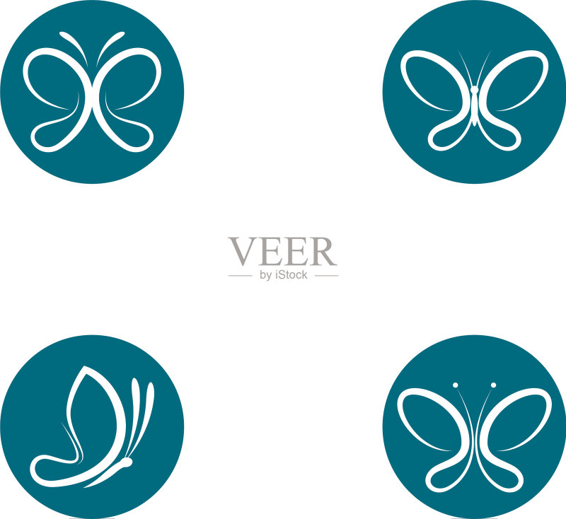 蝴蝶标志模板图标素材