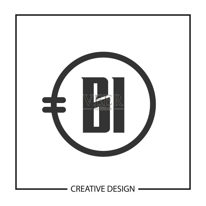首字母BI logo模板设计图标素材