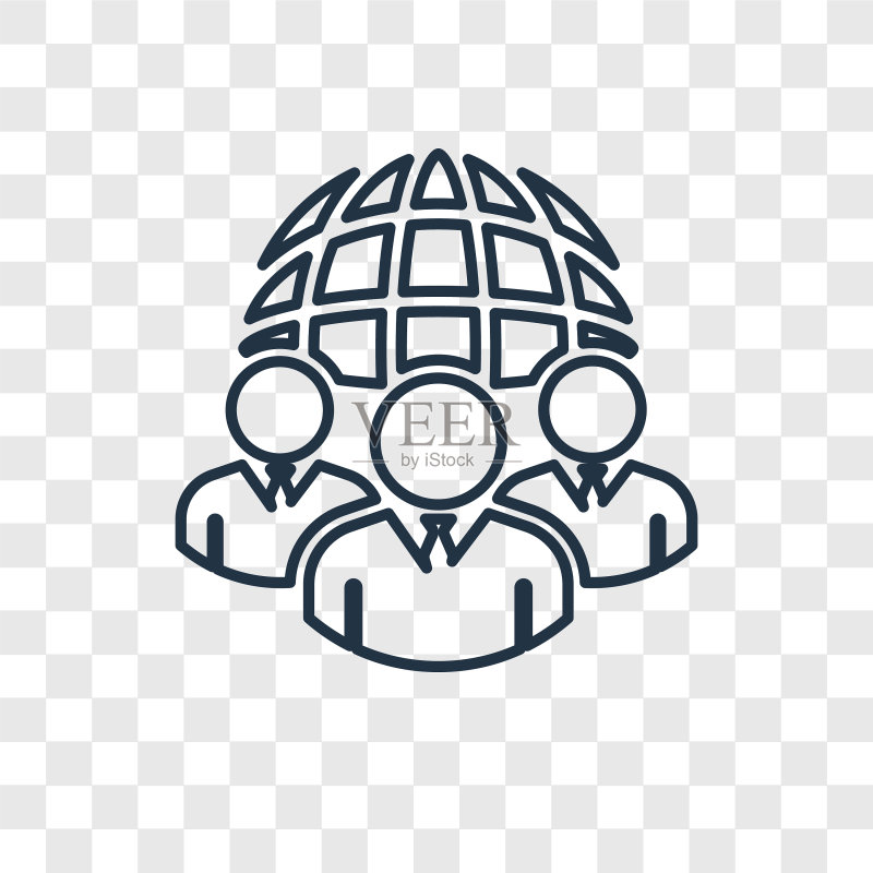 社区概念线性图标隔离图标素材