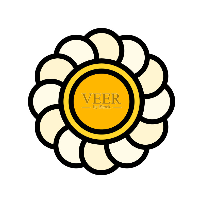 花朵复活节填充图标可编辑描边图标素材