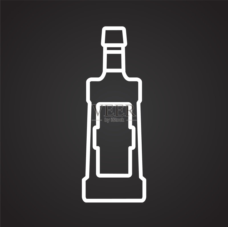 黑色背景龙舌兰酒线条图标图标素材