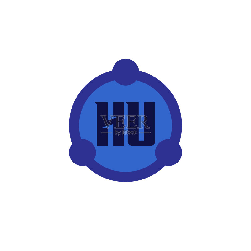 首字母logo HU模板设计图标素材