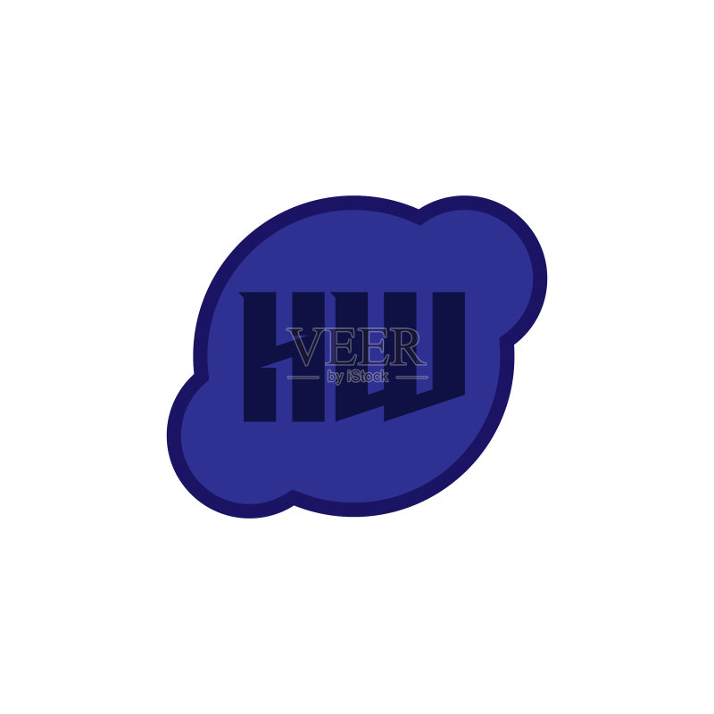 字母logo HW模板设计图标素材