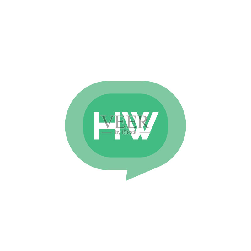 字母logo HW模板设计图标素材