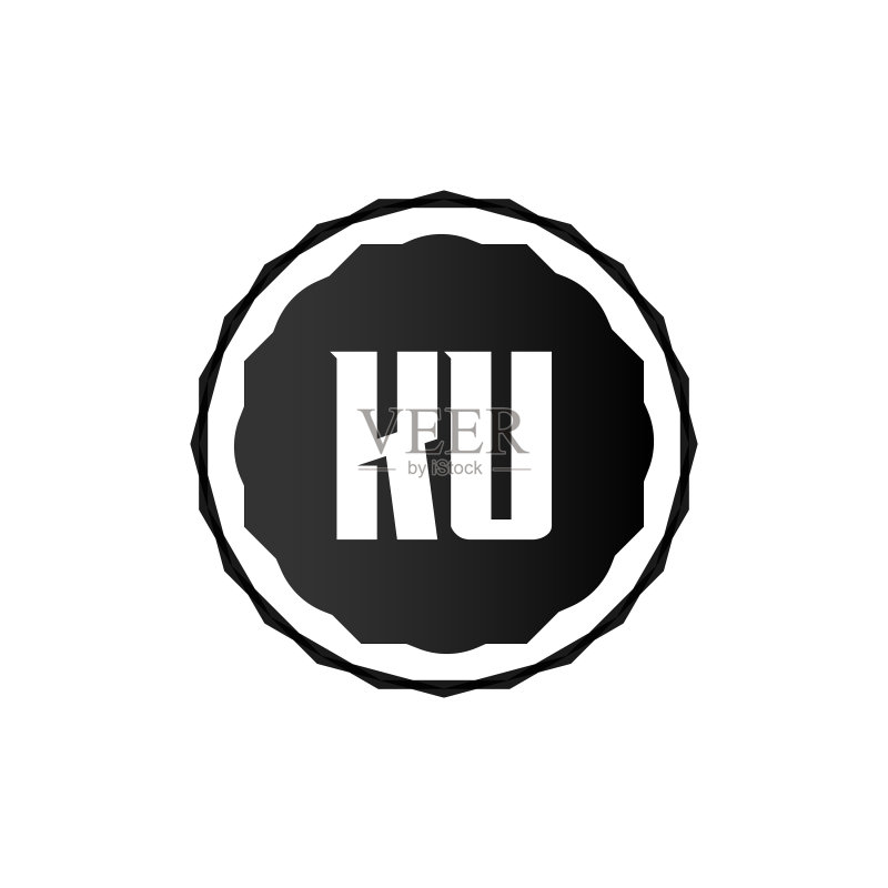 首字母KU标志模板设计图标素材
